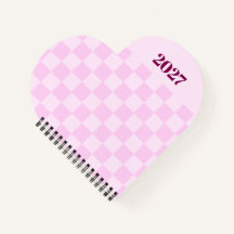 Planificador Semanal 2027 de Gingham Rosa Lindo