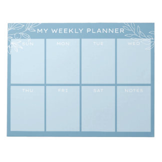 Cuaderno Planificador Semanal Azul Simple