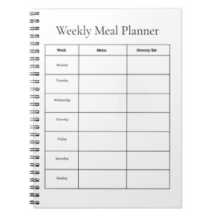 Cuaderno Planificador Semanal de Comidas