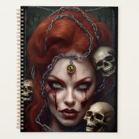 Cuaderno Planificador Semanal Zombie Chica Pelo Ro