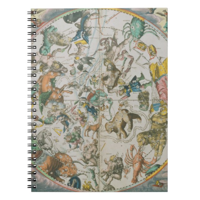 Cuaderno Planisferio celestial que muestra los Rótulos del (Frente)