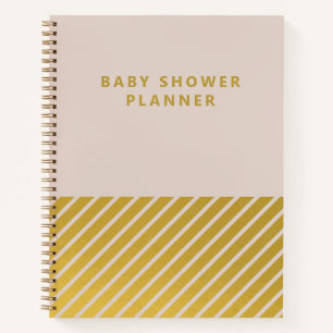 Cuaderno Planner Baby Shower de bandas de Relieve metalizad