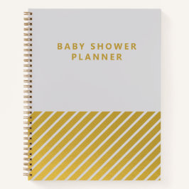 Cuaderno Planner Baby Shower Minimalista de Relieve metaliz