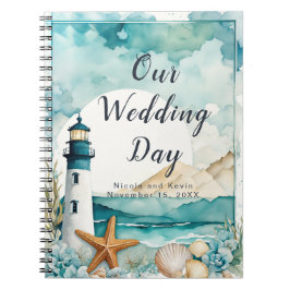 Cuaderno Planner de boda Boda de faro náutico