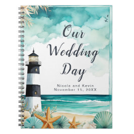 Cuaderno Planner de boda Boda de faro náutico