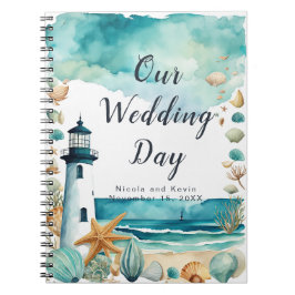 Cuaderno Planner de boda Boda de faro náutico