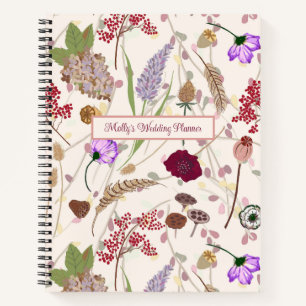 Cuaderno Planner de bodas botánicas de Woodland