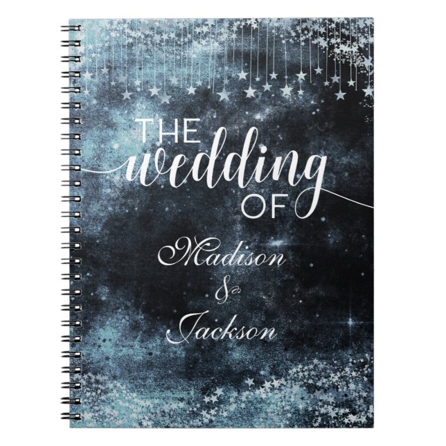 Cuaderno Planner de casamiento celestial de la noche de est (Frente)