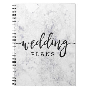 Cuaderno Planner de casamiento de mármol blanco y gris de m
