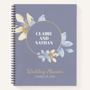 Cuaderno Planner de casamiento floral de color morado