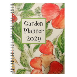 Cuaderno Planner de jardín con acuarela de verduras