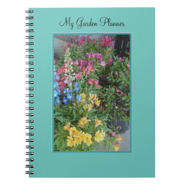 Cuaderno Planner de jardín floral de bonito (Frente)