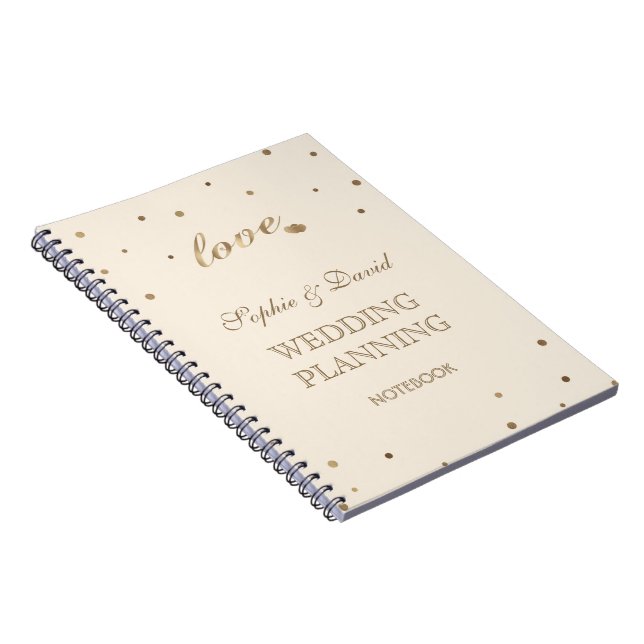 Cuaderno Planner de la boda del champán con el oro (Lado Derecho)