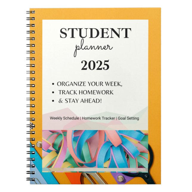 Cuaderno Planner Estudiantil 2025 | Horario semanal, Homewo (Frente)