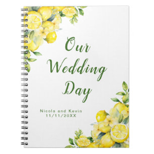Cuaderno Planner italiano de bodas de limón verde