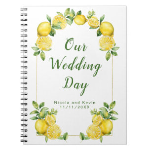 Cuaderno Planner italiano de bodas de limón verde