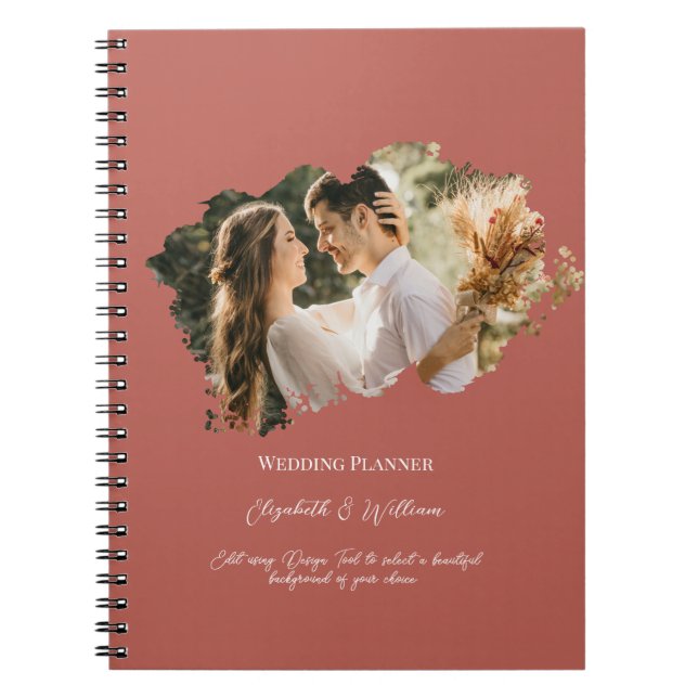 Cuaderno Plano de casamiento de marco simple de una foto su (Frente)