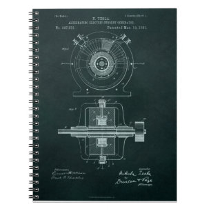 Cuaderno Plano de motor de Tesla AC