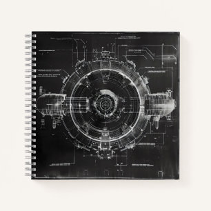 Cuaderno Planos Negros de Estación Espacial de Ciencia Ficc