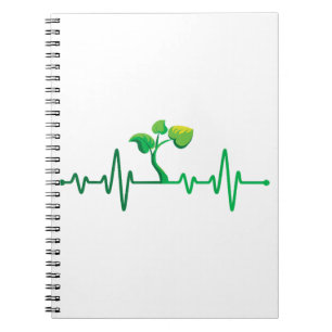 Cuaderno Plant Heartbeat - Planta Botánica de Jardinería Bo