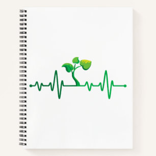 Cuaderno Plant Heartbeat - Planta Botánica de Jardinería Bo