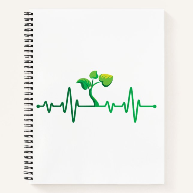 Cuaderno Plant Heartbeat - Planta Botánica de Jardinería Bo (Anverso)