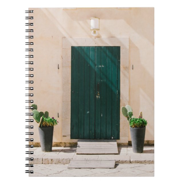 CUADERNO PLANTA DE CACTUO VERDE CERCA DE LA PUERTA VERDE (Frente)