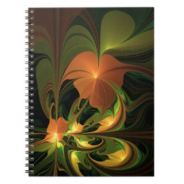 Cuaderno Planta de fantasía Resumen Fractal Verde Rust Brow