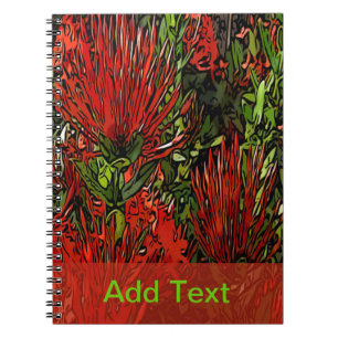 Cuaderno Planta de Fuego de Naranja Rojo