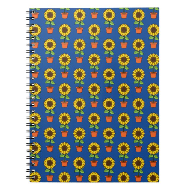 Cuaderno Planta de girasol en patrón de cacerola (Frente)