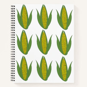 Cuaderno Planta de Maíz Patrón de Verduras Maíz