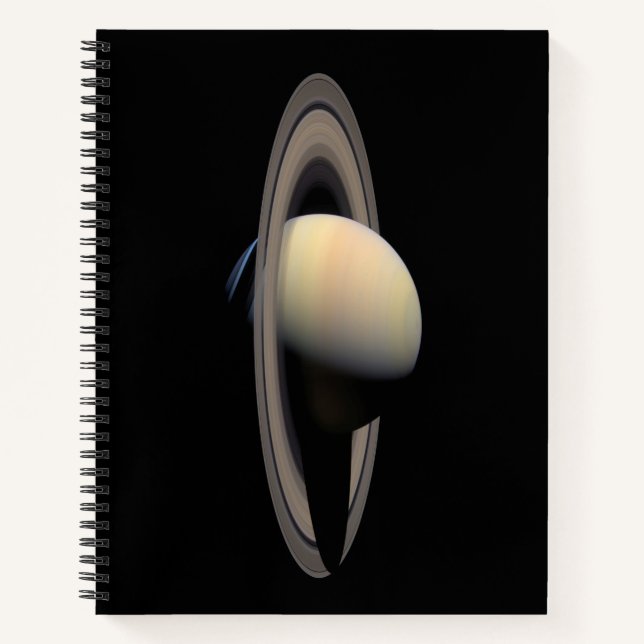 Cuaderno Planta gigante de gas Saturno iluminado por Cassin (Anverso)