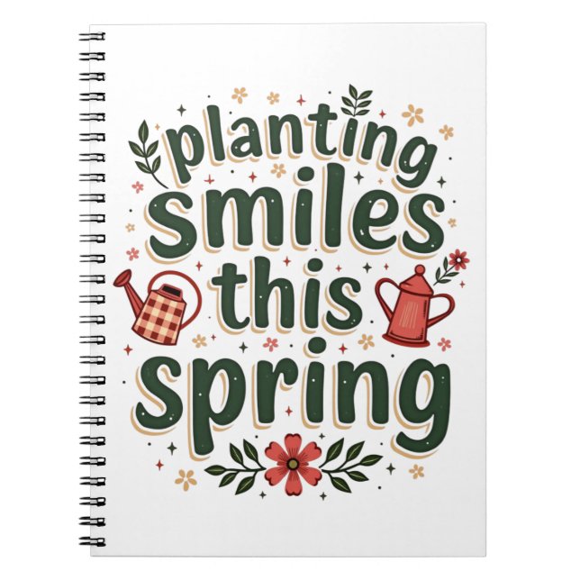 Cuaderno Plantando sonrisas granjero Cute Primavera Vida Gr (Frente)