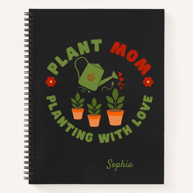 Cuaderno Plantar a mamá con amor personalizado (Anverso)