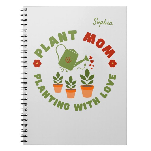 Cuaderno Plantar a mamá con amor personalizado (Frente)