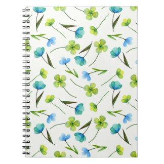 Cuaderno Plantas acuarelas: Patrón floral sin foco.