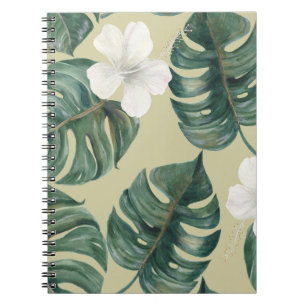 Cuaderno Plantas acuarelas tropicales: patrón sin soldadura