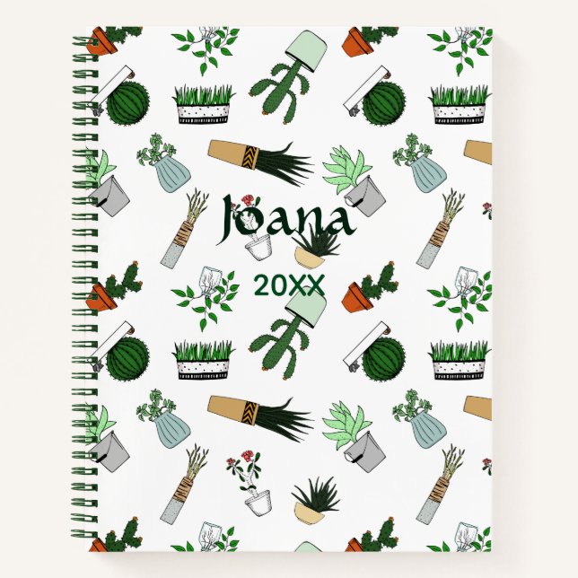 Cuaderno Plantas con cubierta doméstica Doodle Art (Anverso)