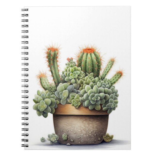 Cuaderno Plantas de Cacti en la cacerola (Frente)
