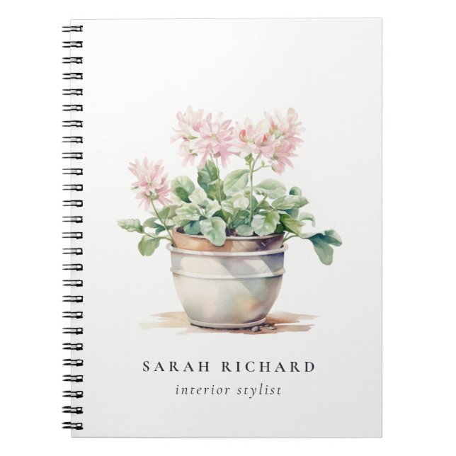 Cuaderno Plantas de la casa floral potentadas acuarela Botá (Frente)