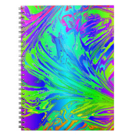 Cuaderno Plantas de pintura de resumen de arco iris fluido