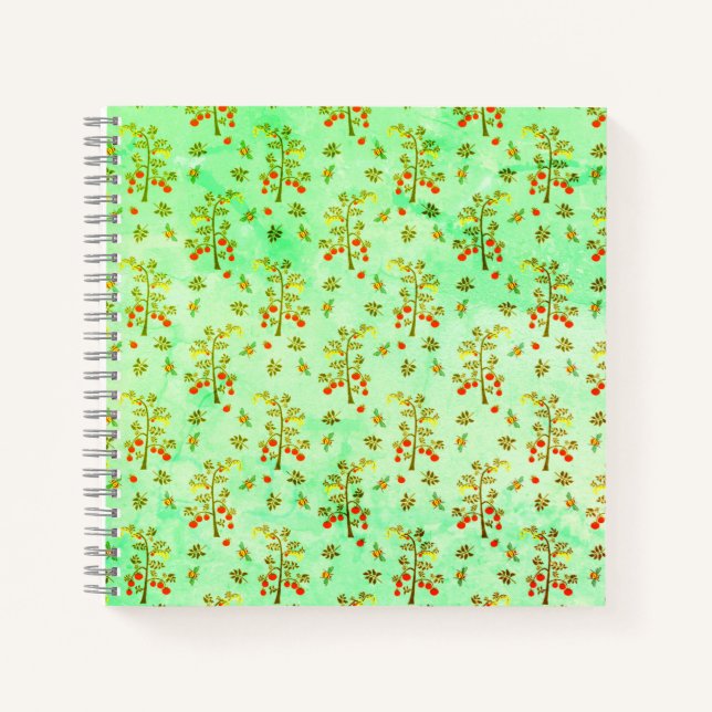 Cuaderno Plantas de tomate y abejas (Anverso)