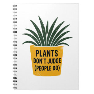 Cuaderno Plantas Divertidas No Juzgan Arte de Sello de Tint