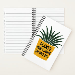 Cuaderno Plantas Divertidas No Juzgan Arte de Sello de Tint