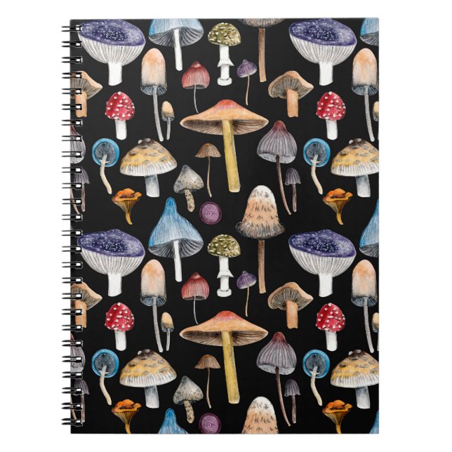 Cuaderno Plantas forestales: setas acuarelas, hojas patas (Frente)
