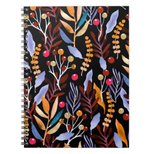 Cuaderno Plantas, hierbas, bayas y hojas decorativas. Abst