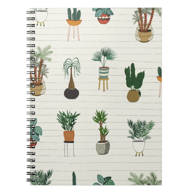 Cuaderno Plantas Hogares: Interior sin mangas dibujado a ma (Frente)