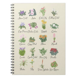 Cuaderno Plantas interiores y sus nombres - Regalo de los a