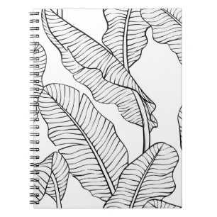 Cuaderno Plantas tropicales, flores, boceto de la jungla.