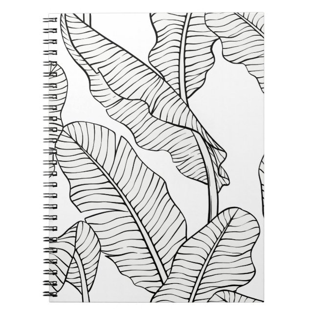 Cuaderno Plantas tropicales, flores, boceto de la jungla. (Frente)